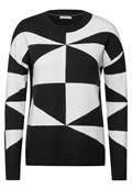 Gemusterter Pullover black