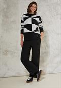 Gemusterter Pullover black
