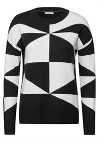 Gemusterter Pullover black