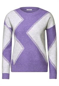 Gemusterter Pullover charcoal grey melange
