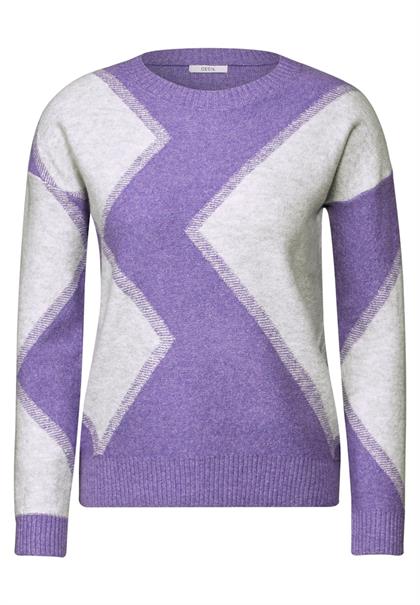 Gemusterter Pullover charcoal grey melange