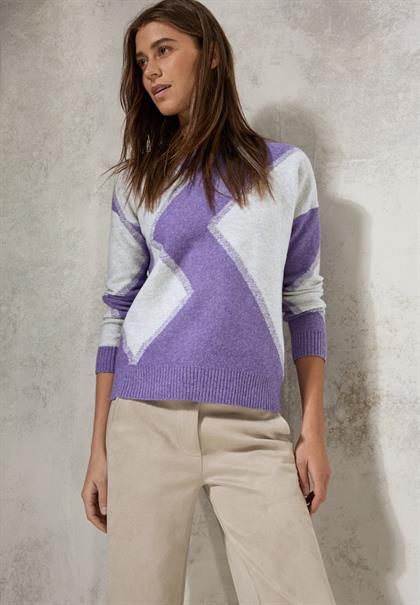 Gemusterter Pullover charcoal grey melange