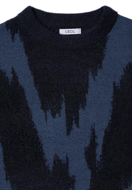 Gemusterter Pullover urban dark blue