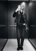 Gemusterter Velours Blouson dark auburn brown