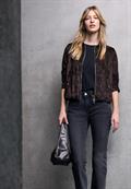 Gemusterter Velours Blouson dark auburn brown