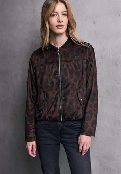 Gemusterter Velours Blouson dark auburn brown