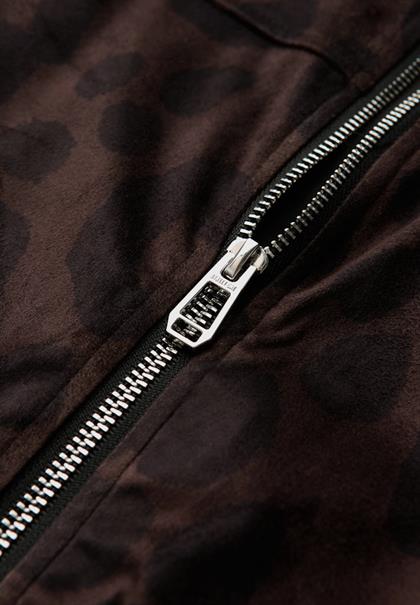 Gemusterter Velours Blouson dark auburn brown