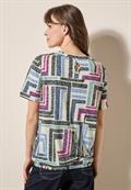 Gemustertes Ausbrenner-Shirt light alabaster white