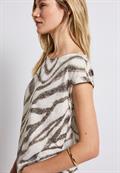 Gemustertes Ausbrenner-Shirt tumbled beige