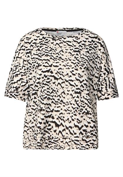 Gemustertes Batwing Shirt morning beige