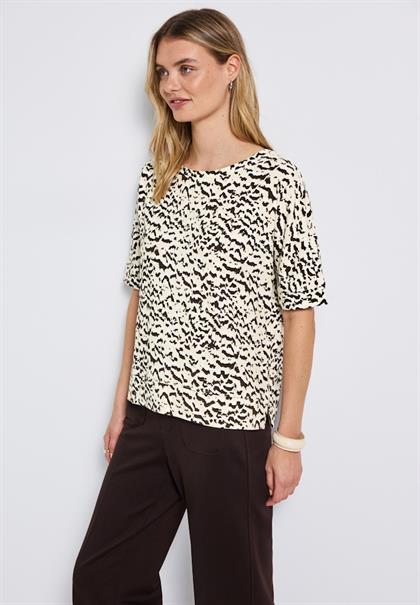 Gemustertes Batwing Shirt morning beige