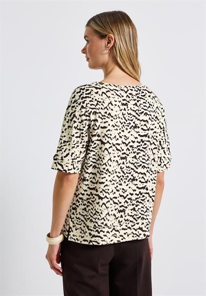 Gemustertes Batwing Shirt morning beige