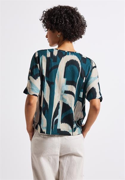 Gemustertes Crinkle Shirt tide blue