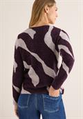 Gemustertes Federgarn Shirt eggplant red