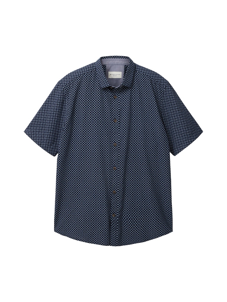 online bei navy Gemustertes bequem Tom blue Tailor Herren kaufen design Halbarmhemd minimal Kurzarmhemd