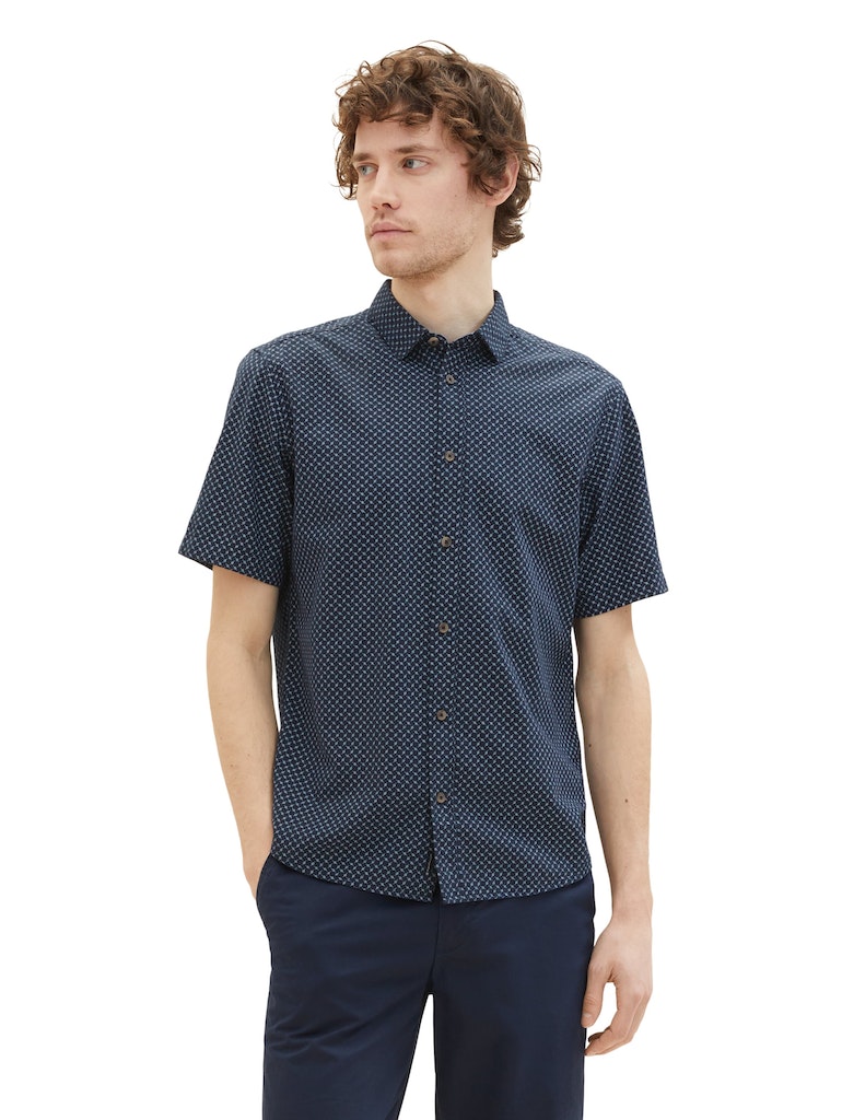 online kaufen Kurzarmhemd bequem design Tom Gemustertes minimal navy Tailor Halbarmhemd bei blue Herren