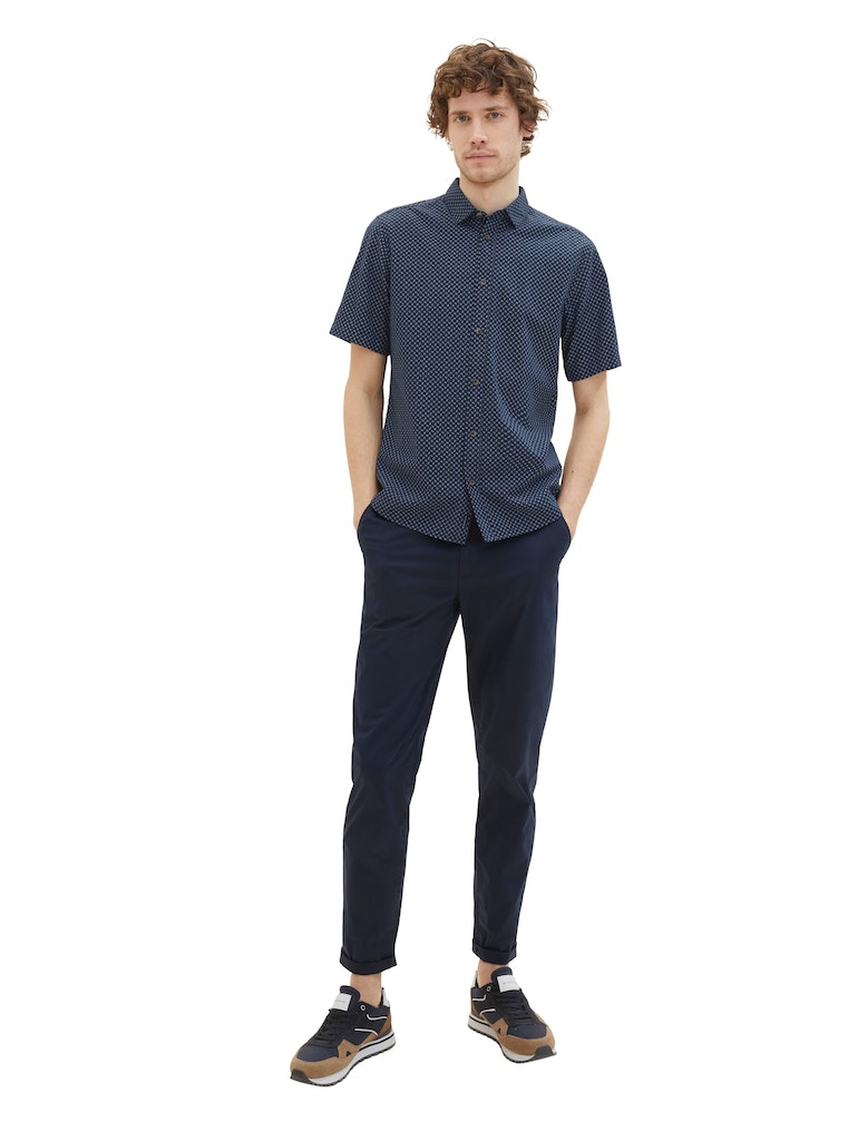 Sonderverkauf! Tom Tailor Herren Halbarmhemd minimal bei blue online Kurzarmhemd kaufen design bequem navy Gemustertes