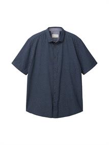 Gemustertes Kurzarmhemd navy blue minimal design