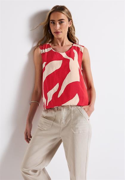 Gemustertes Materialmix Top glory red