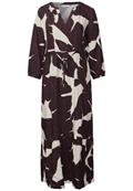 Gemustertes Maxi-Kleid fudge red