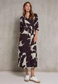Gemustertes Maxi-Kleid fudge red