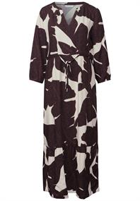 Gemustertes Maxi-Kleid fudge red