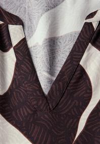 Gemustertes Maxi-Kleid fudge red