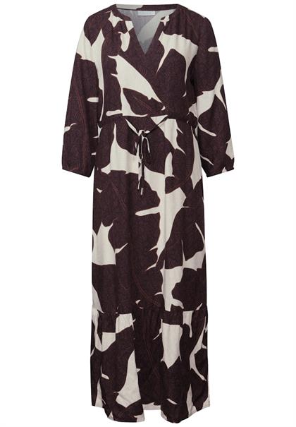 Gemustertes Maxi-Kleid fudge red