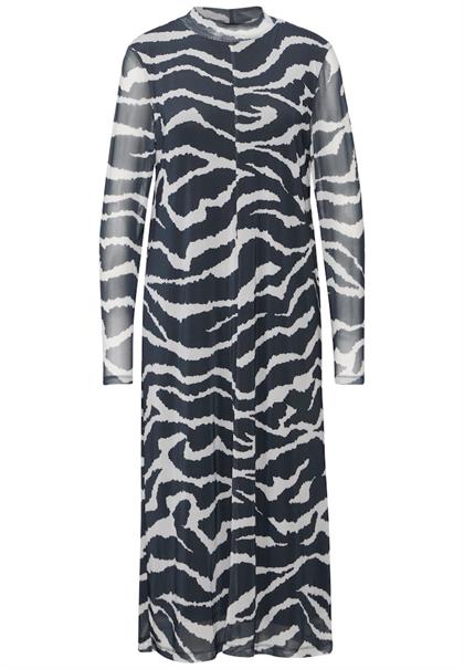 Gemustertes Mesh-Kleid flint grey