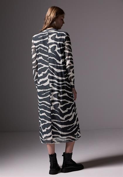 Gemustertes Mesh-Kleid flint grey