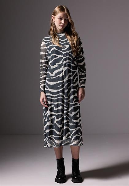 Gemustertes Mesh-Kleid flint grey