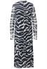 Gemustertes Mesh-Kleid flint grey