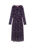 Gemustertes Mesh-Midikleid berry autumn floral design