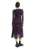 Gemustertes Mesh-Midikleid berry autumn floral design