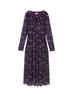Gemustertes Mesh-Midikleid berry autumn floral design