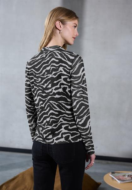 Gemustertes Mesh-Shirt flint grey