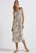 Gemustertes Midi-Kleid tumbled beige