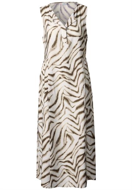 Gemustertes Midi-Kleid tumbled beige