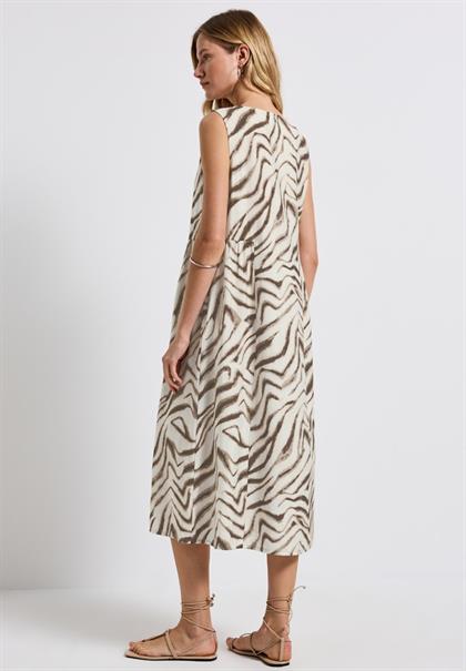 Gemustertes Midi-Kleid tumbled beige