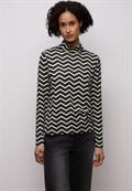Gemustertes Rollkragenshirt black