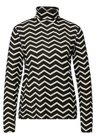 Gemustertes Rollkragenshirt black