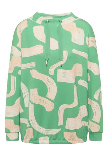 Gemustertes Shirt dark bamboo green