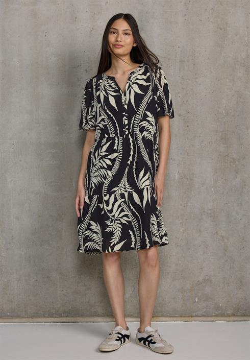 gemustertes-tunika-kleid-black