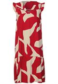 Gemustertes Tunika-Kleid glory red