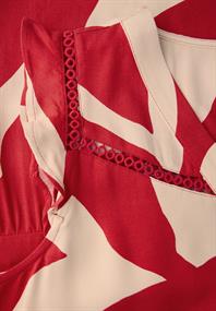Gemustertes Tunika-Kleid glory red