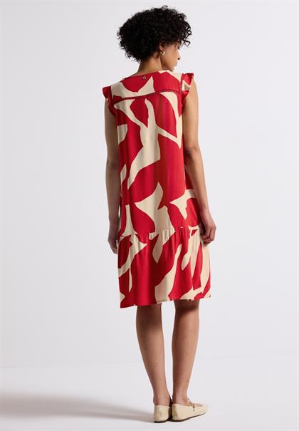 Gemustertes Tunika-Kleid glory red