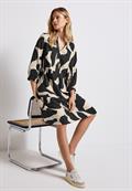 Gemustertes Tunika-Kleid whale tail grey