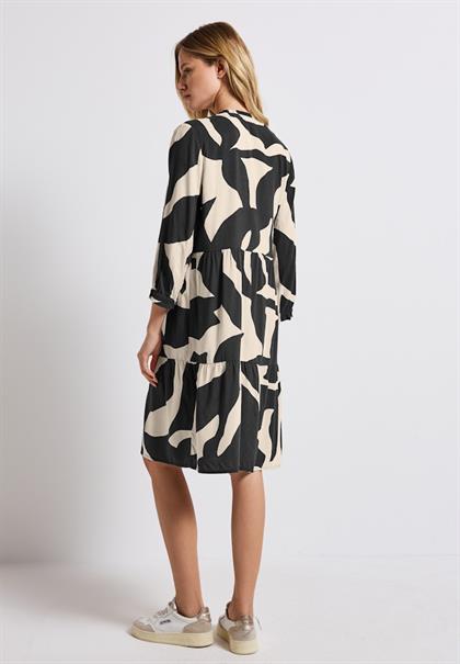 Gemustertes Tunika-Kleid whale tail grey