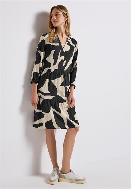 Gemustertes Tunika-Kleid whale tail grey