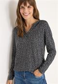Gemustertes Tunika-Shirt light greige